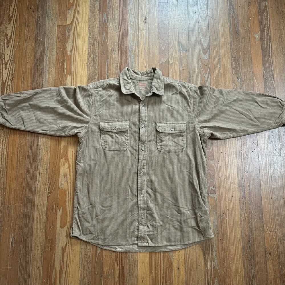 Boulder Creek Corduroy Button Front Shirt Jacket Tan 3XLT Tall